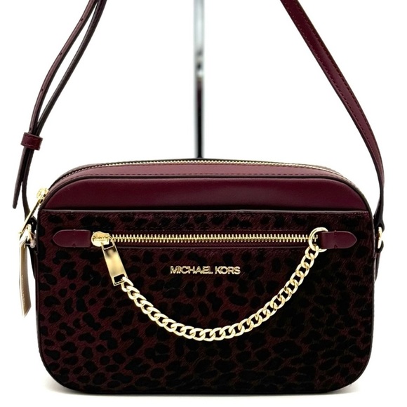 Michael Kors Large Jet Set Item EW Chain Xbody Crossbody Bag Ox Blood Multi - Picture 1 of 12